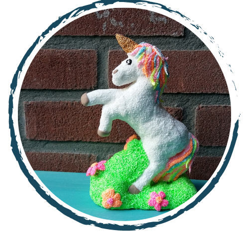 kinderfeest staande eenhoorn knutselen