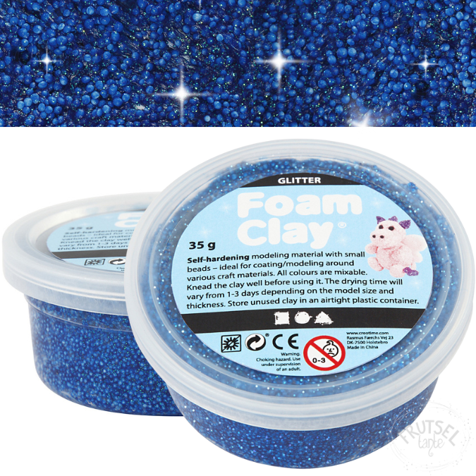 foam clay donker blauw glitter