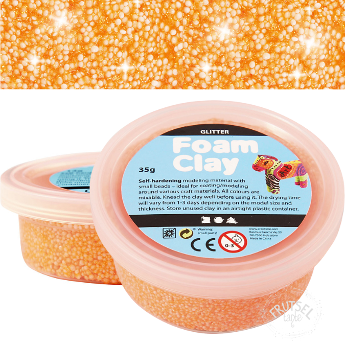 foam clay oranje glitter