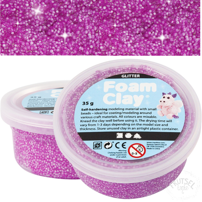 foam clay paars glitter