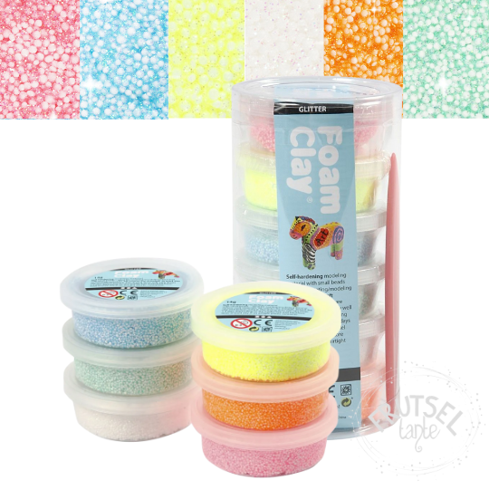 foam clay set 6 x 14 gr glitter 1