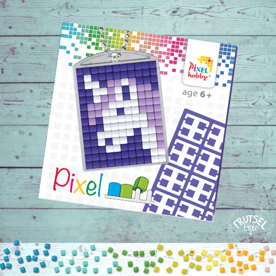 pixelhobby sleutelhanger lila unicorn