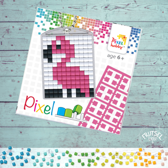 pixelhobby sleutelhanger flamingo