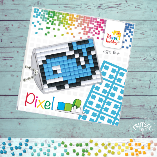 pixelhobby sleutelhanger walvis