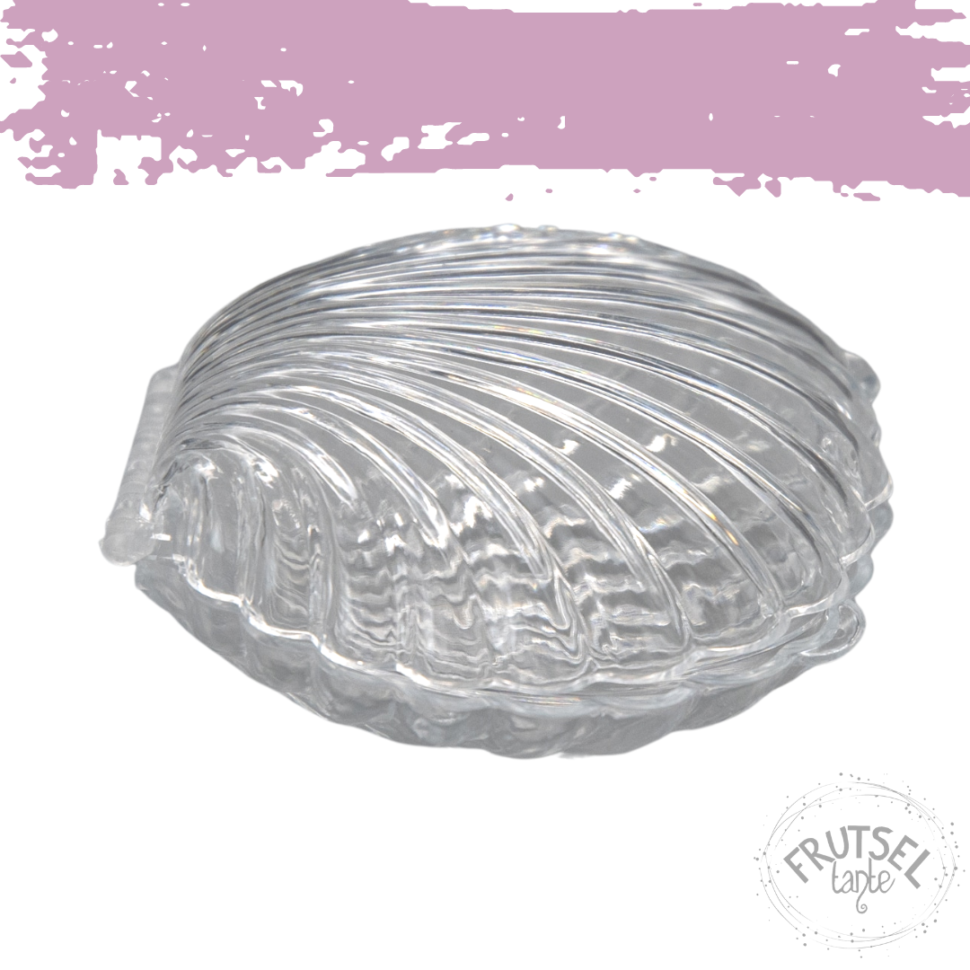 Kunststof (acryl) transparante schelp (doosje 9 cm)