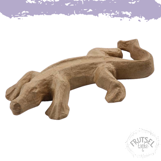 papier maché hagedis