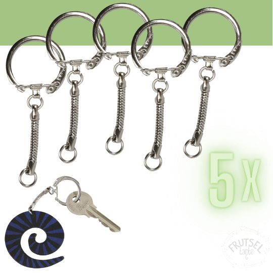 sleutelhanger met kettinkje 6 cm, 5 stk