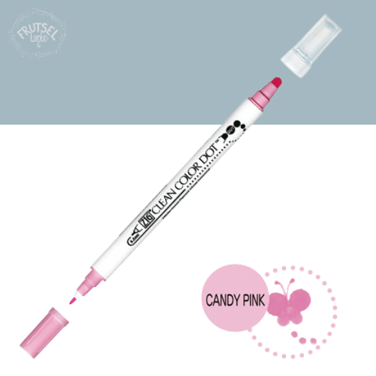 Kuretake ZIG Dot marker (Candy Pink) roze om te stippen op papier.