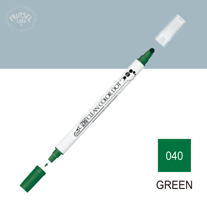 Kuretake ZIG Dot marker (Green) groen om te stippen op papier.