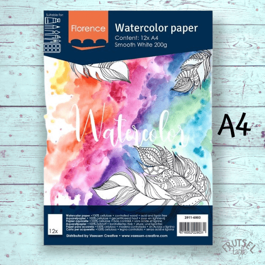 Waterverfpapier Florence A4 Smooth White, 12 vellen, 200 grams papier