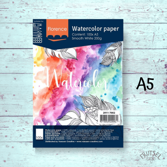 Waterverfpapier Florence A5 Smooth White, 200 gram, 100 vellen