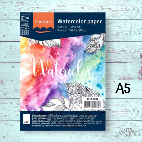 Waterverfpapier Florence A5 Smooth White, 200 gram, 24 vellen