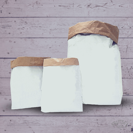 Papieren zak blanco, 2-laags 100 grams papier, 3 stuks