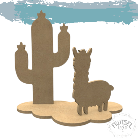 MDF set lama cactus