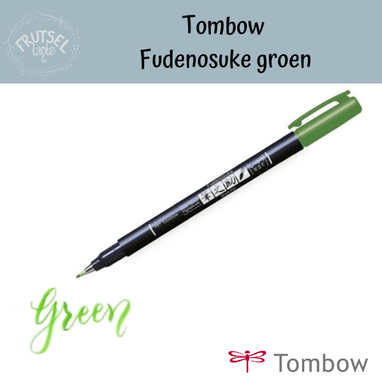Tombow brushpen Fudenosuke brushpen green