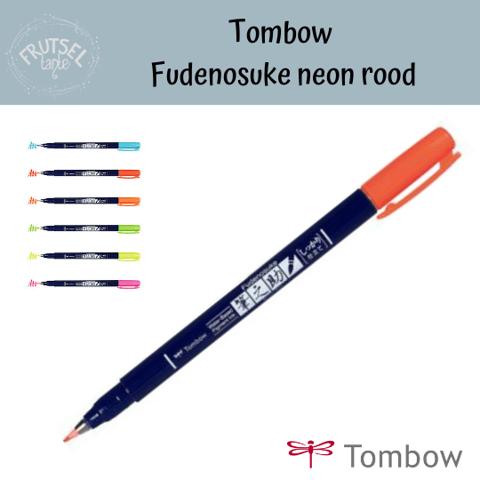 Tombow brushpen Fudenosuke neon red