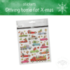 stickers naar huis rijden met de kerst