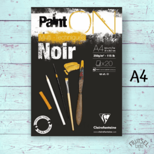 Clairefontaine Paint On mixed media papier zwart A4 20 vel