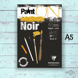 Clairefontaine Paint On mixed media papier zwart A5 20 vel