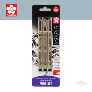 Micron set black fineliners 01, 05 and brushpen