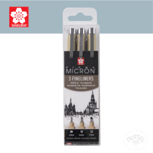 Micron set black fineliners 08, 10, 12