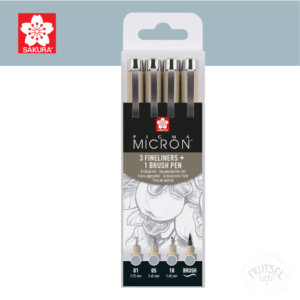 Pigma Micron fineliners and brushpen cool gray