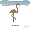 2D houten op een poot staande flamingo