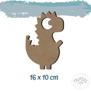 2D houten dino met stekels in tekenfilm