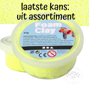 Foam klei neon geel 35 gram - aanbieding